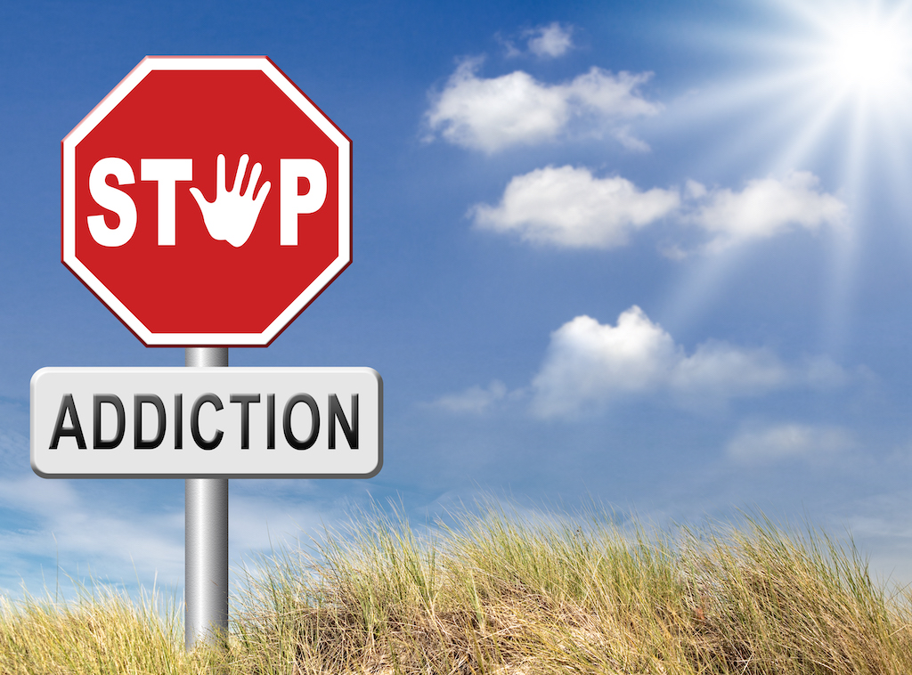 stop addiction drug and alcohol prevention over treatment rehabilitation warning sign